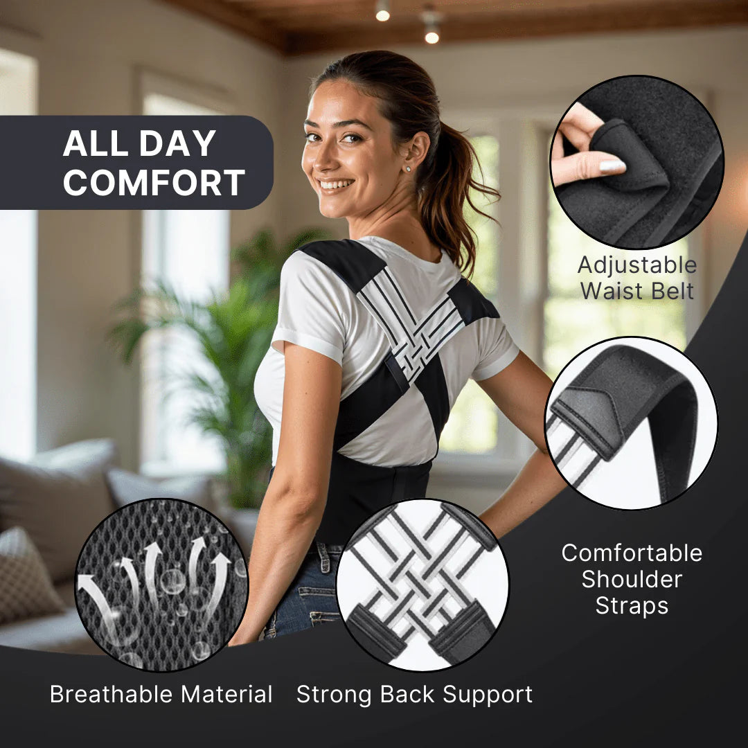Adjustable Posture Corrector – Back, Neck & Shoulder Support