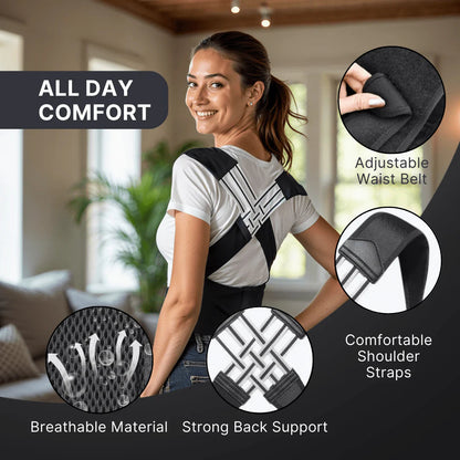 Adjustable Posture Corrector – Back, Neck & Shoulder Support