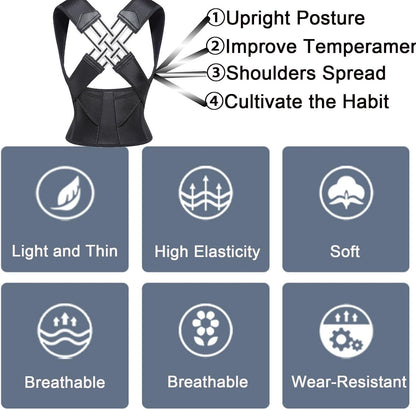 Adjustable Posture Corrector – Back, Neck & Shoulder Support