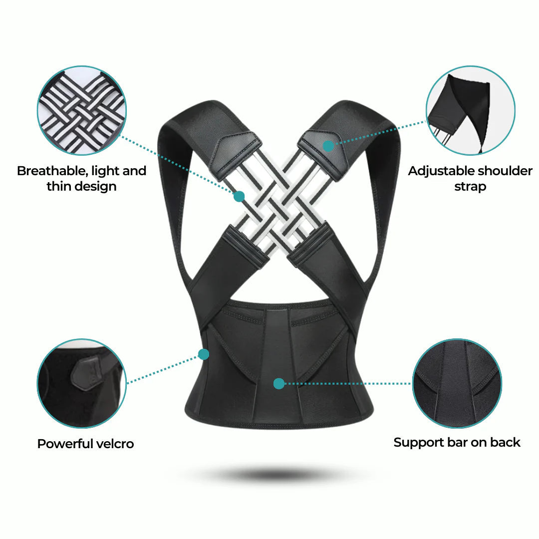 Adjustable Posture Corrector – Back, Neck & Shoulder Support