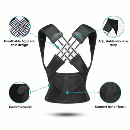 Adjustable Posture Corrector – Back, Neck & Shoulder Support